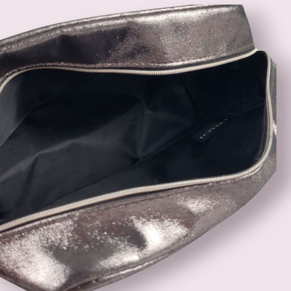 Travel-Ready Coach Fragrance PinkSilver Shimmer Toiletry Cosmetic Bag Pouch Case - Picture 7 of 12